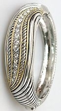 Gold and Silver CZ Diamond Bracelet